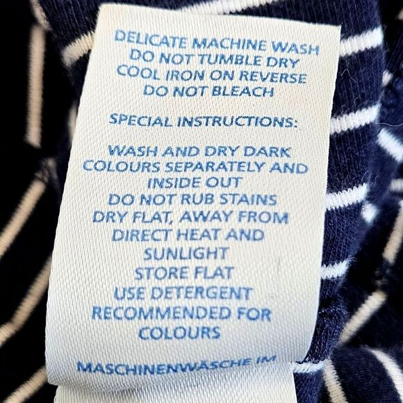 Boden Blue stripe Zip Shoulder Shift Dress Pockets Corpcore  womens size 6 - Picture 12 of 12